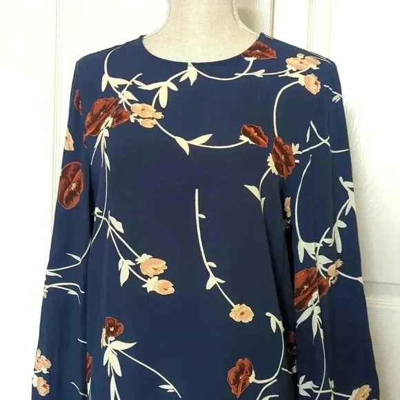 Ganni Dalton Crepe Shift Dress in Total Eclipse - Picture 2 of 5